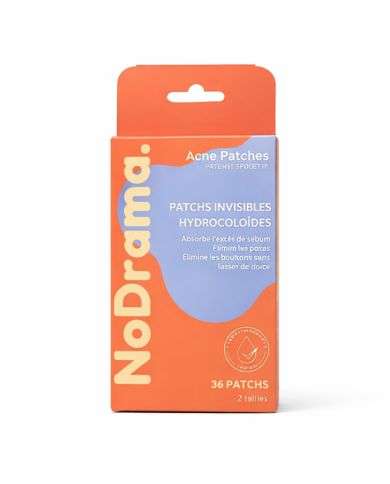 NODRAMA PATCHS HYDROCOLLOIDES INVISIBLES ANTI ACNE 36 PATCHS 2 TAILLES