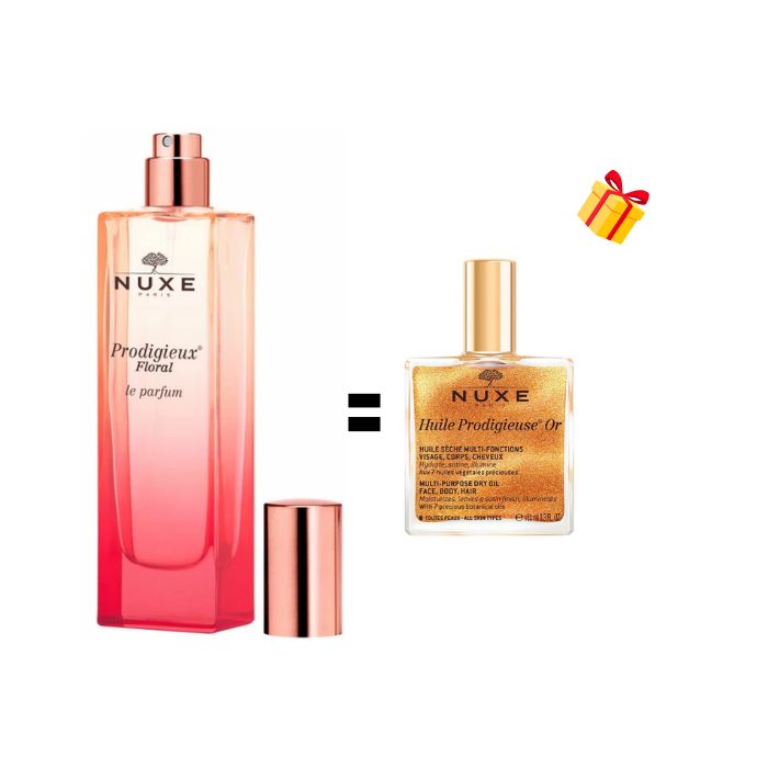 NUXE OFFRE PRODIGIEUX FLORAL LE PARFUM 50 ML + HUILE PRODIGIEUSE OR 10ML OFFERTE