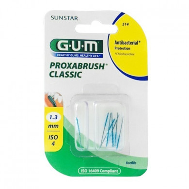 GUM brossettes EXTRA fine par 8 unites (1.3 mm )ref : 514