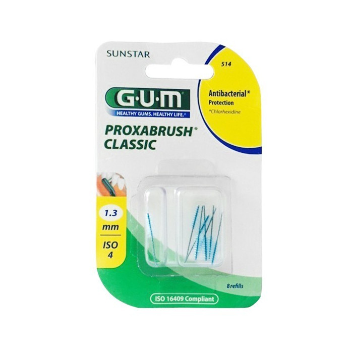 GUM brossettes EXTRA fine par 8 unites (1.3 mm )ref : 514