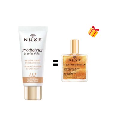 NUXE PRODIGIEUX LE TEINT ECLAT 02 BB CREME HYDRATANTE MEDIUM 30 ML
