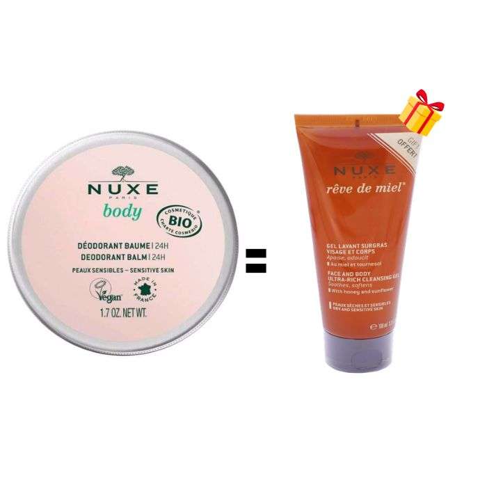 NUXE OFFRE BODY DEODORANT BAUME 24 H+ HUILE PRODIGIEUSE OR 10ML OFFERTE