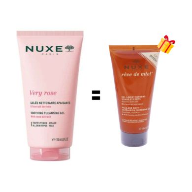 NUXE OFFRE VERY ROSE GELEE NETTOYANTE APAISANTE 150ML+ GEL LAVANT SURGRAS VISAGE ET CORPS 100 ML