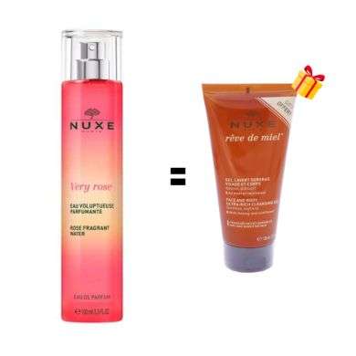 NUXE OFFRE VERY ROSE EAU VOLUPTUEUSE PARFUMANTE 100 ML + GEL LAVANT SURGRAS VISAGE ET CORPS 100 ML