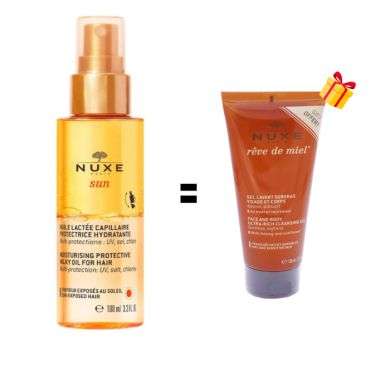 NUXE OFFRE SUN HUILE LACTEE CAPILLAIRE PROTECTRICE HYDRATANTE 100 ML + GEL LAVANT SURGRAS VISAGE ET CORPS 100 ML