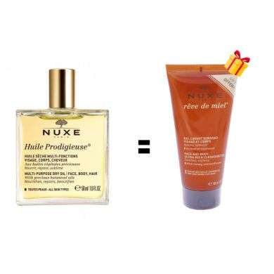 NUXE OFFRE HUILE PRODIGIEUSE 50 ML+ GEL LAVANT 100ML OFFERTE