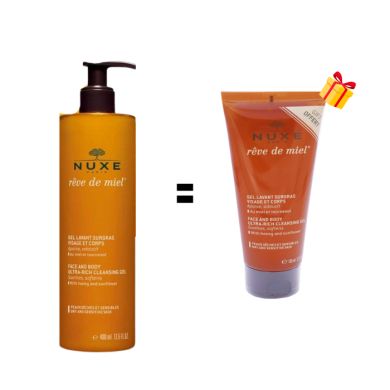 NUXE OFFRE REVE DE MIEL GEL LAVANT SURGRAS VISAGE ET CORPS 400 ML + GEL LAVANT 100 ML OFFERT