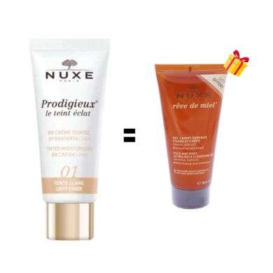 NUXE OFFRE PRODIGIEUX LE TEINT ECLAT 01 BB CREME HYDRATANTE CLAIRE 30 ML + GEL LAVANT 100 ML OFFERT