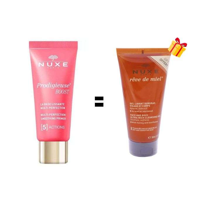 NUXE OFFRE PRODIGIEUSE BOOST LA BASE LISSANTE MULTI PERFECTION 30 ML+ GEL LAVANT 100 ML OFFERT