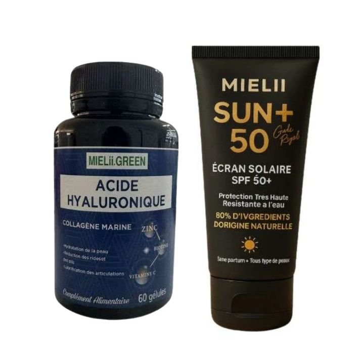 MIELLI DUO SUN+50 ECRAN SOLAIRE SPF 50 ET ACIDE HYALURAUNIQUE COLLAGENE MARIN 60 GELULES