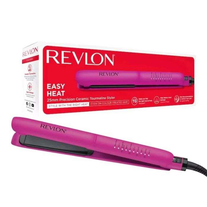 REVLON LISSEUR EASY HEAT 25MM PRECISION CERAMIC TOURMALINE STYLER MAUVE