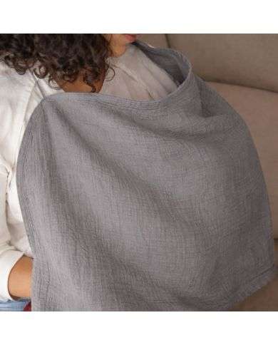 BAMBIDOU TABLIER ALLAITEMENT EN GAZE GRIS