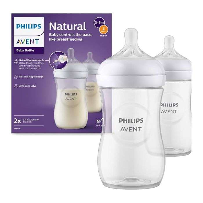 AVENT NATURAL RESPONSE PACK 2 BIBERONS 3-6 MOIS+ 260ML