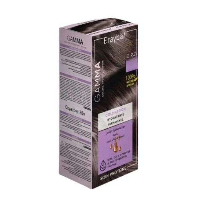 ERAYBA GAMMA COLORATION HYDRATANTE PERMANENTE 6-65 BLOND FONCE ROUGE ACAJOU INTENSE