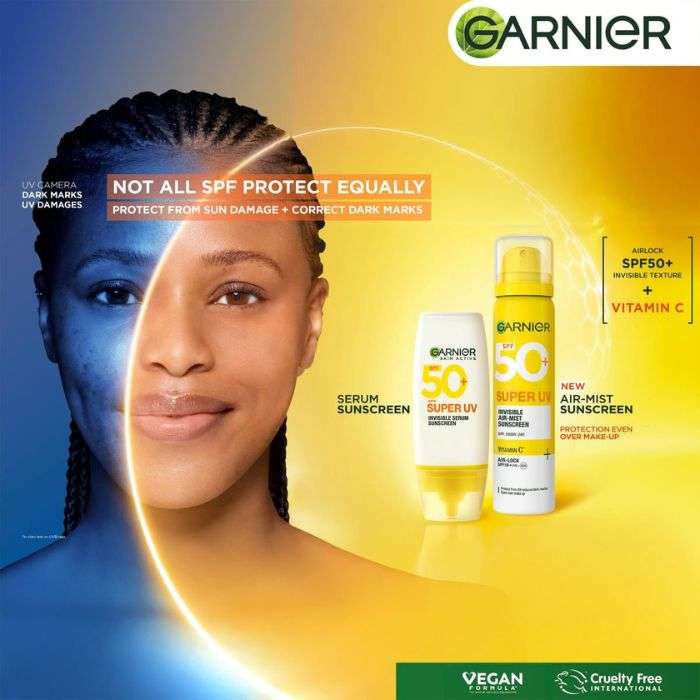 GARNIER SUPER UV SPF 50+ INVISIBLE AIR MIST SUNSCREEN VITAMINE C 75 ML