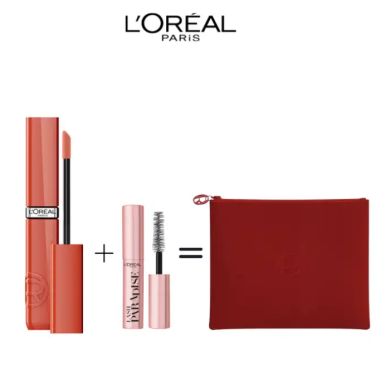 L'OREAL PARIS INFAILLIBLE LIQUIDE RESISTANCE ROUGE A LEVRE 601 + MINI MASCARA ET TROUSSE OFFERTES