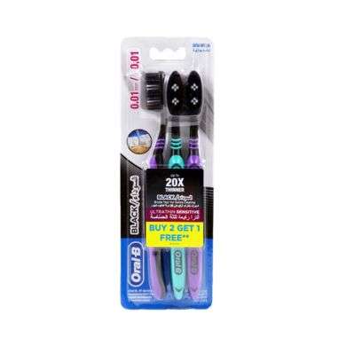 ORAL B BLACK 20X THINNER BROSSE A DENTS 2 ACHETES 1 OFFERT