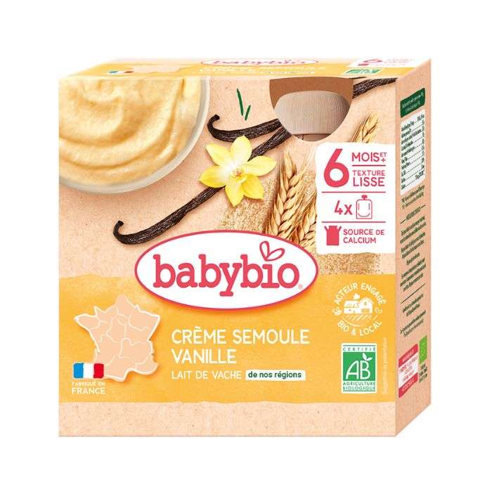 BABYBIO CREME SEMOULE VANILLE 6MOIS+ (485g)