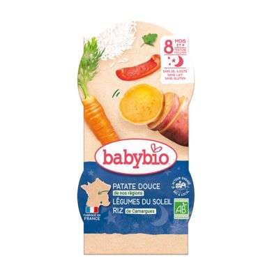 BABYBIO PATATE DOUCE ET LEGUMES DU SOLEIL RIZ 8MOIS+ 2200G