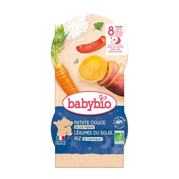 BABYBIO PATATE DOUCE ET LEGUMES DU SOLEIL RIZ 8MOIS+ 2200G