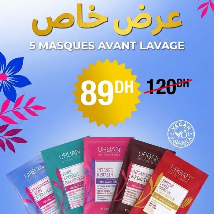 URBAN CARE KIT 5 MASQUES AVANT LAVAGE