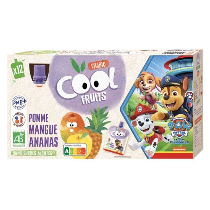 VITABIO COOL FRUITS POMME MANGUE ANANAS BOITE DE 12