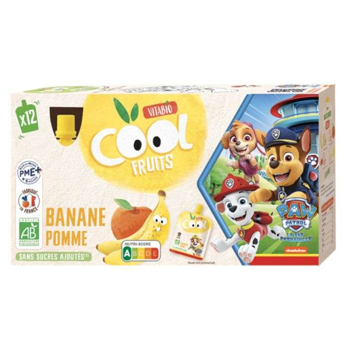 VITABIO COOL FRUITS BANANE POMME BOITE DE 12