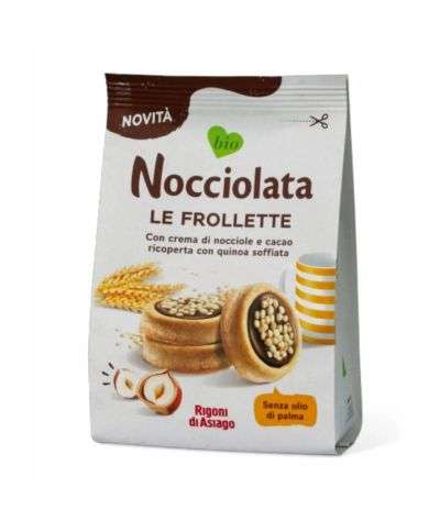 RIGONI DI ASIAGO NOCCIOLATA LE FROLLETTE BISCUIT FOURRE A LA CREME DE CACAO ET NOISETTE 250G