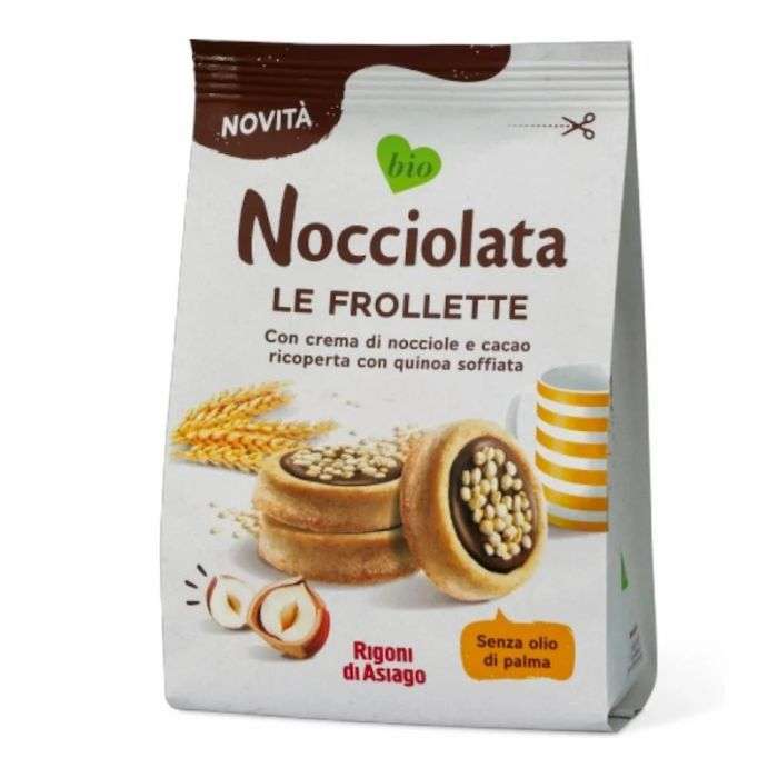 RIGONI DI ASIAGO NOCCIOLATA LE FROLLETTE BISCUIT FOURRE A LA CREME DE CACAO ET NOISETTE 250G