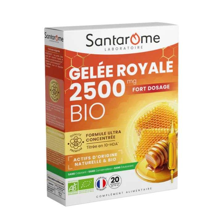 SANTAROME RUCHE ROYALE GELEE ROYALE 2500MG 20 AMPOULES 10ML