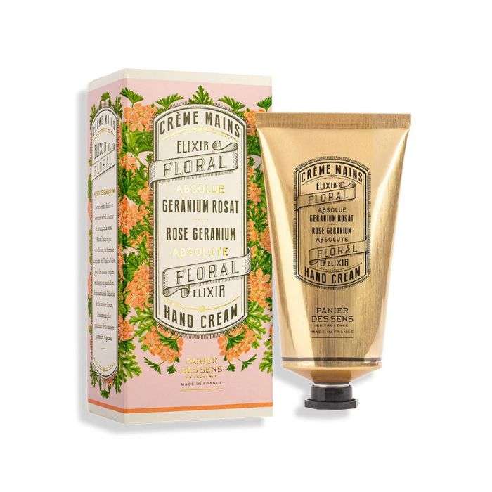 PANIER DES SENS CREME MAINS ROSE GERANIUM ABSOLUTE FLORAL ELIXIR 75 ML