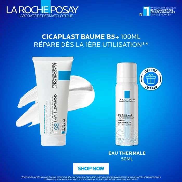 LA ROCHE POSAY OFFRE CICAPLAST BAUME REPARATEUR B5+ 100 ML + EAU THERMALE 50 ML OFFERTE