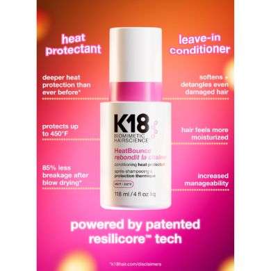 K18 HEAT BOUNCE REBONDIT LA CHALEUR APRES SHAMPOOING A PROTECTION THERMIQUE 1118 ML