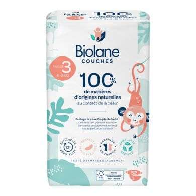 BIOLANE COUCHES TAILLE 3 4-9 KG 52 UNITES