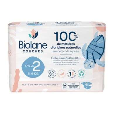 BIOLANE COUCHES TAILLE 2 (3-6) KG 28 UNITES