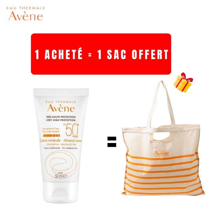 AVENE OFFRE SOLAIRE CREME MINERALE SPF50+ 50 ML + SAC OFFERT