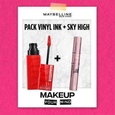 MAYBELLINE OFFRE SUPERSTAY VINYL INK + MASCARA SKY HIGH