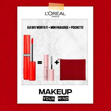 L'OREAL PARIS INFAILLIBLE LIQUIDE RESISTANCE ROUGE A LEVRE 601 + MINI MASCARA ET TROUSSE OFFERTES