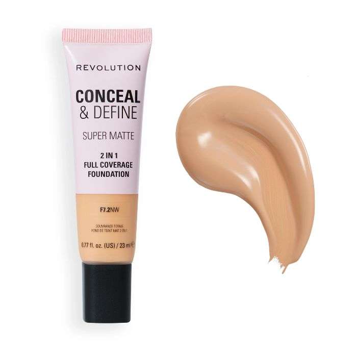MAKEUP REVOLUTION CONCEAL AND DEFINE SUPER MATTE 2 EN 1 COUVRANCE TOTALE 23ML