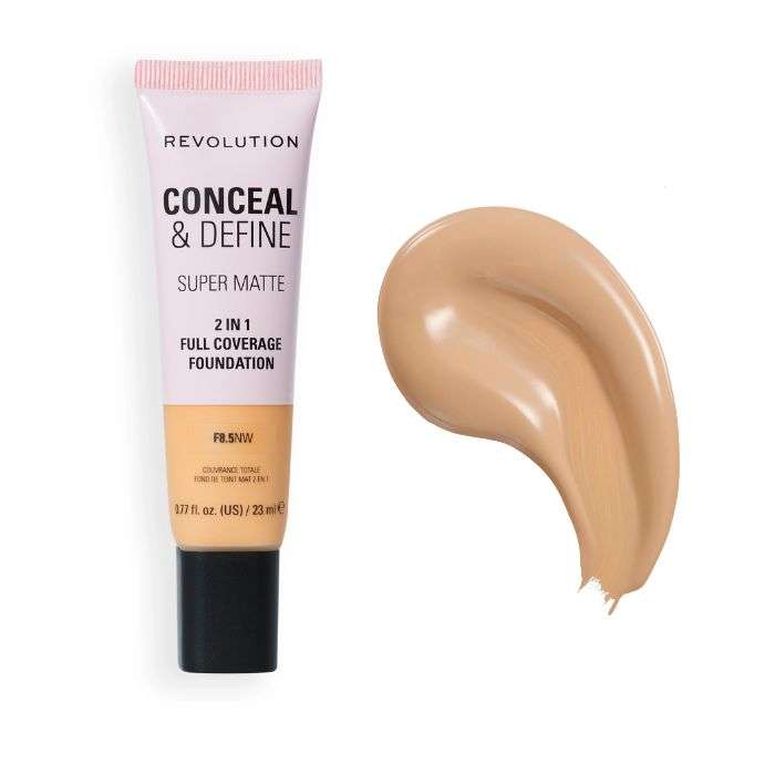 MAKEUP REVOLUTION CONCEAL AND DEFINE SUPER MATTE 2 EN 1 COUVRANCE TOTALE 23ML