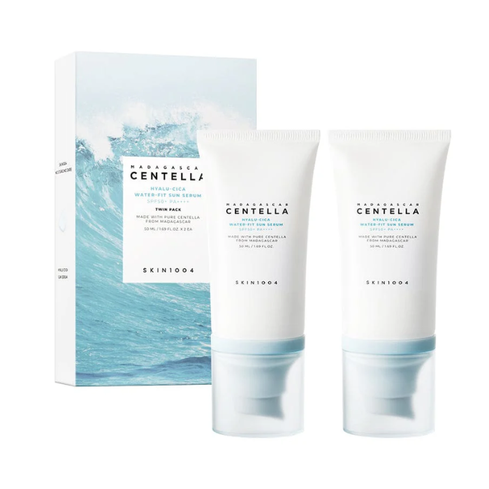 SKIN1004 MADAGASCAR CENTELLA HYALU CICA WATER FIT SUN SERUM SPF 50 + PA++++ TWIN PACK 50 ML x 2