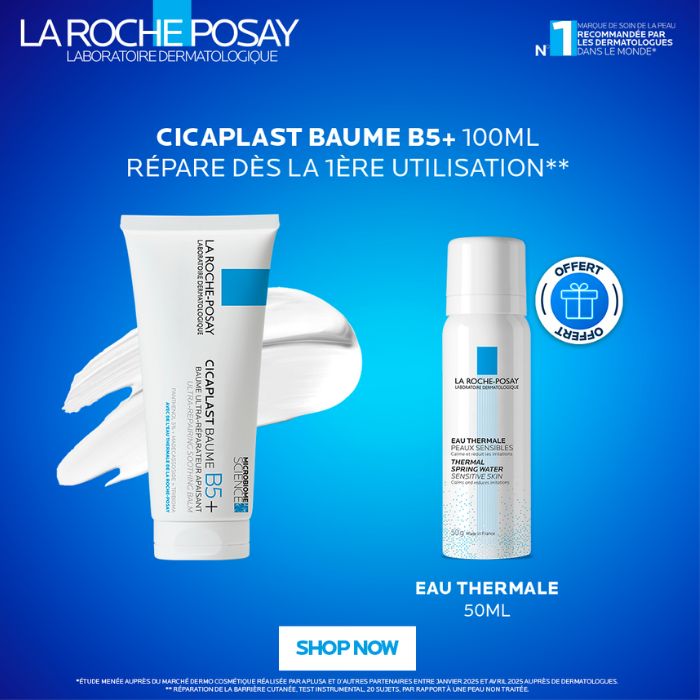 LA ROCHE POSAY OFFRE CICAPLAST BAUME REPARATEUR B5+ 100 ML + EAU THERMALE 50 ML OFFERTE
