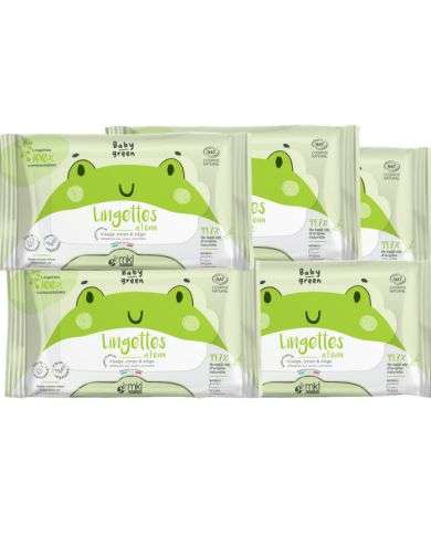 MKL BABY GREEN LINGETTES A L EAU HYPOALLERGENIQUE PACK DE 5 X 60 UNITES