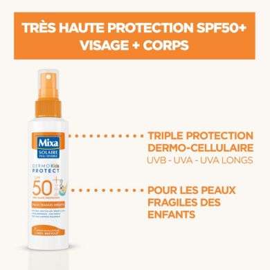 MIXA SOLAIRE DERMO KIDS PROTECT SPF50+ SPRAY PEAUX FRAGILES ENFANTS 150 ML