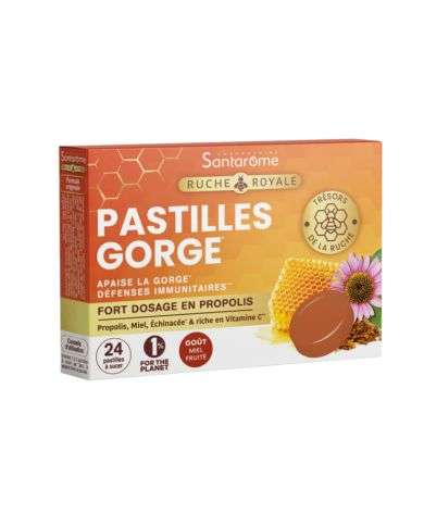 SANTAROME RUCHE ROYALE 24 PASTILLES GORGE GOUT MIEL FRUITE