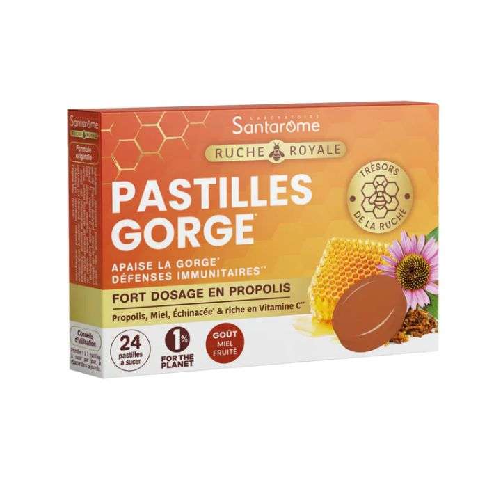 SANTAROME RUCHE ROYALE 24 PASTILLES GORGE GOUT MIEL FRUITE