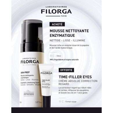 FILORGA OFFRE SKIN PREP MOUSSE NETTOYANTE ENZYMATIQUE 150 ML + TIME-FILLER EYES CREME ABSOLUE CORRECTION REGARD 4 ML OFFERT