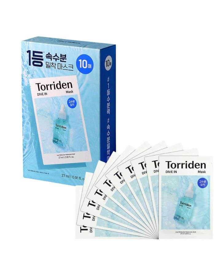 TORRIDEN DIVE IN LOW MOLECULAR HYALURONIC ACID MASK PACK DE 10