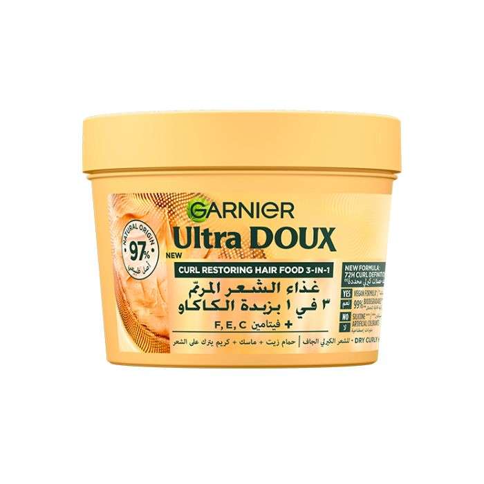 GARNIER ULTRA DOUX HAIR FOOD MASQUE 3 EN 1 BEURRE DE CACAO 390 ML