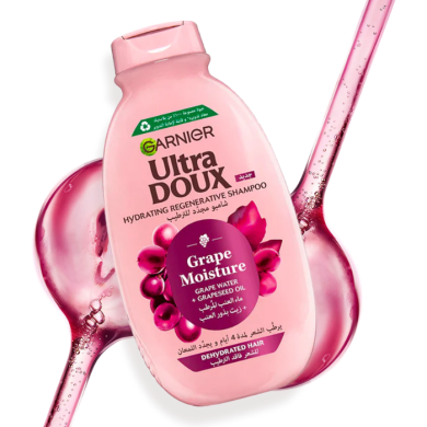 GARNIER ULTRA DOUX GRAPE MOISTURE SHAMPOOING HYDRATANT REGENERANT VIGNES MERVEILLEUSES 400 ML